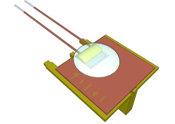 soldered to copper sheet, silicone glob top for protection soldered to copper sheet, silicone glob top for protection