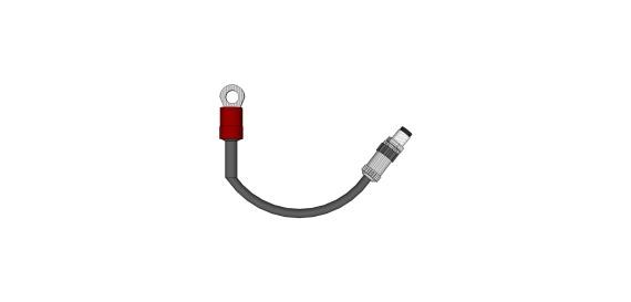 with M5 eyelet and PUR cable with 3-pin M8 plug with M5 eyelet and PUR cable with 3-pin M8 plug